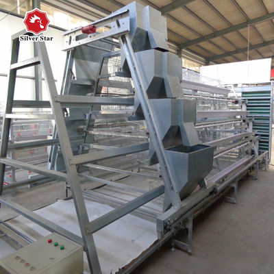 A Type Full Automatic Layer Chicken Cage 4 Layers / Cell Corrosion Resistant